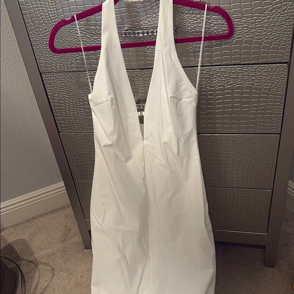 Zara White Sheath Halter Wedding Dress